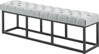 Produktbild von CLP lavica Amun látka s čiernym kovovým rámom, sivá 150 cm