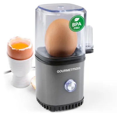 Obrázek produktu pro Designový vařič vajec GOURMETmaxx na 1 vejce s odměrkou a propichovačem vajec - kompaktní