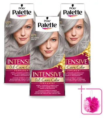 Zdjęcie produktu dla 3 x Farba do włosów Poly Palette U71, kolor: srebrzysty, pojemność: 115 ml - zestaw ekonomiczny - 3 sztuki