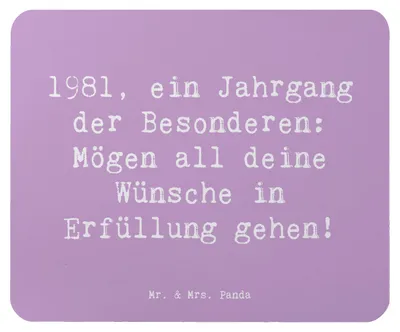 Produktbild von Mr. & Mrs. Panda Mauspad Spruch 1981 Geburtstag - Lavendeltraum - Geschenk, pc, Geburtstagsdekoration, Mousepad, Happy Birthday, Geburtstagsfeier, Mouse Pad, Nostalgie