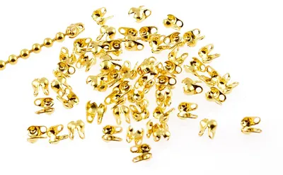 Produktbild von Vintageparts 50 Kalotten goldfarben für Kugelketten bis 2 mm