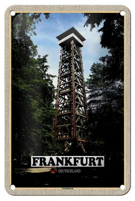 Produktbild von Blechschild Städte Frankfurt Deutschland Goetheturm 12x18cm Schild