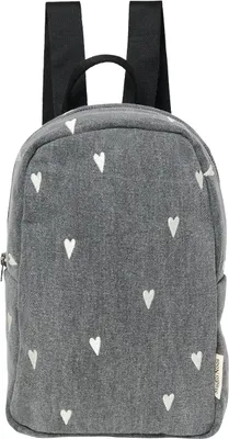 Produktbild von Studio Noos Mini Rucksack - Denim - Grey Hearts | Babytasche