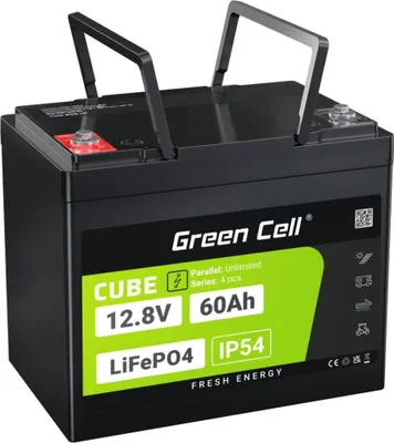 Obrázok produktu pre Green Cell LFPGC12V60AH, Lithium Iron Phosphate (lifepo4), 12,8 V, Čierna, Zelená, 60 Ah, 768 Wh, 10 rok / roky
