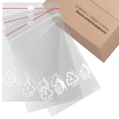 400 Polybeutel mit Druckverschluss, 80 x 120 mm, transparent