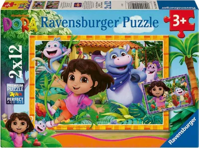 Imagen del producto de Ravensburger. Puzzle para niños. ¡Podemos hacerlo! 2 rompecabezas de 12 piezas cada uno. Cartón