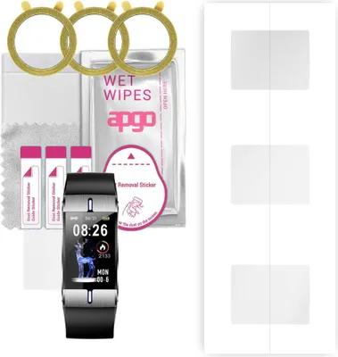 Produktbild von apgo 3 Stück Schutzfolie, klar, kompatibel mit Maxcom FW34 Smartwatch, Hydrogel Displayschutzfolie mit Positionierhilfe, Displayfolie, robust und kratzfest
