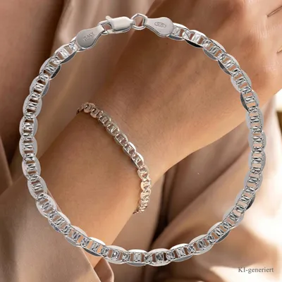 Produktbild von Armkette echt Silber 925 rhodiniert 19 cm lang