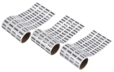 Nummernaufkleber 3001-6000, 3000 Stück, 20 x 10 mm, für Inventar