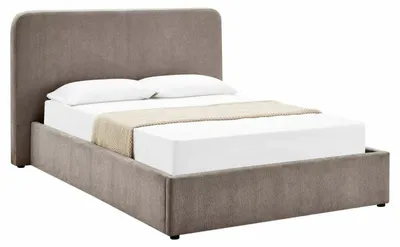 Image de Lit en tissu - Gamme Lumia - 160 x 200 - Taupe