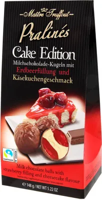 Produktbild von MaitreTruffout Pralinen Cake Edition Käsekuchen und Erdbeerpralinen 148 g