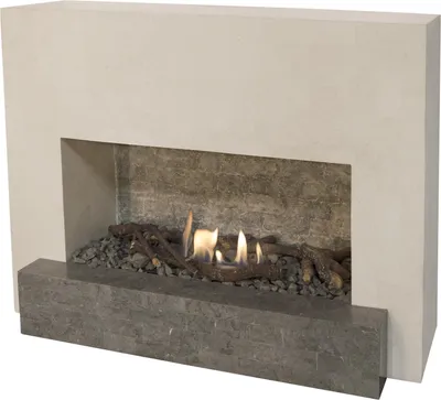 Immagine prodotto di Caminetto a etanolo Xaralyn - Santos B - pietra naturale bianca - riscaldamento a 3 KW - fiamme reali - caminetto da incasso incluso - caminetto decorativo