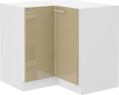 Produktbild von Eckunterschrank 90x90 Lara Cappuccino Hochglanz Küchenzeile Küchenblock Küche