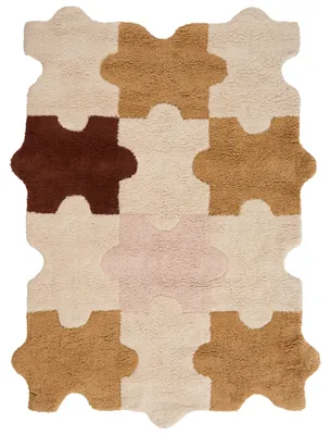 Produktbild von BELIANI Teppich Mehrfarbig Baumwolle Rechteckig 90 x 120 cm Puzzleform Kurzflor Kurzhaar Modern Boho Stil für Kinderzimmer Wohnzimmer