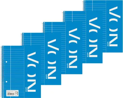 Productafbeelding van Leitz collegeblok, A5, met lijntjes, 5 stuks, notitieblok met 160 pagina's, 80 vel