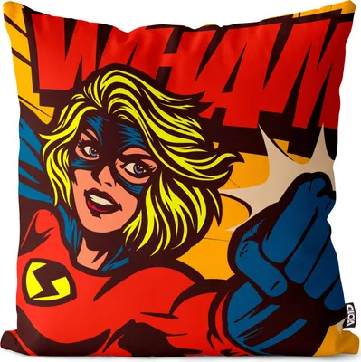 Produktbild von VOID Pop Art Superheldin Kissenbezug Kissenhülle Sofakissen Kissen Deko Outdoor-Kissen Dekokissen
