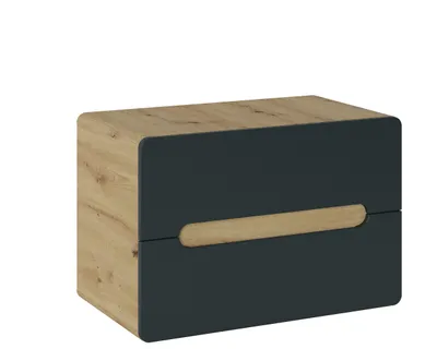 Zdjęcie produktu dla Szafka Pod Umywalkę Nablatową 80 Cm 2 Szuflady Dąb Szary