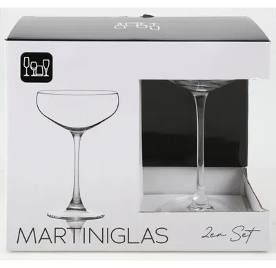 Produktbild von 12x Martini Glas 2er Set 250ml – elegantes Cocktailglas, robust, langlebig, ideal für Partys, Bars und Zuhause