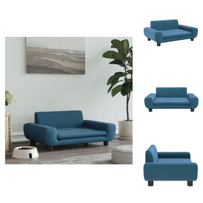 Obrázok produktu pre vidaXL Pelech pre psa modrý 70x45x33 cm zamat - Pelechy pre psov
