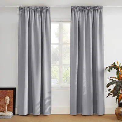 Immagine prodotto di Tende oscuranti con balza, termiche, 260x140 cm (confezione da 2), color argento-grigio