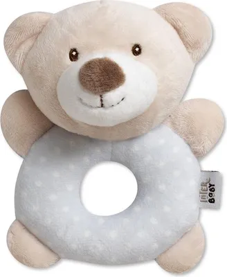 Produktbild von Interbaby Teddybär-Rassel, Plüschtier, Beige, Grau, 17 cm