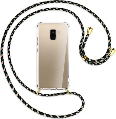 Produktbild von Handykette Backcover-Schutzhülle mit Band (Metall goldfarben) für Samsung Galaxy A8 2018 - camouflage