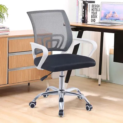Produktbild von CLIPOP Bürostuhl Ergonomisch Drehstuhl aus Mesh, höhenverstellbar mit Netzbespannung, Wippfunktion, Weiß