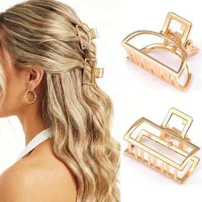 Produktbild von Goldene Metall-Haarklammern als Mini-Haarspangen für Damen