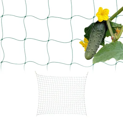 Image de Filet de tuteurage Relaxdays, lot de 2, pour serre, 180 x 360 cm, support pour concombres, mailles de 10 cm, filet pour serre, vert