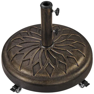 Produktbild von Yaheetech Sonnenschirmständer mit Rollen 20,6 kg, für Schirmstangen von ø34/38/48 mm, für Garten/Balkon/Strand, Bronze