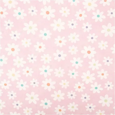 Produktbild von Baumwollstoff Meterware Popeline Stoff Blüten rosa 145cm