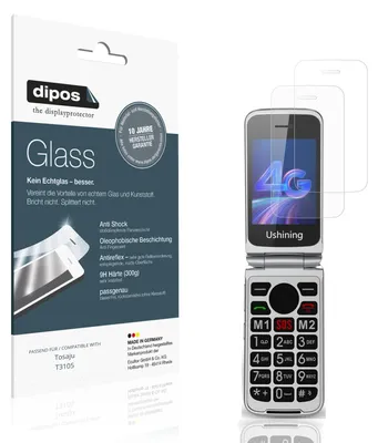 Produktbild von 2x Schutzfolie für Tosaju T3105 matt - Anti-Shock 9H Folie dipos Glass Kunststoffglas