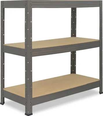 Image de shelfplaza PRO 90x75x60 cm Étagère charges lourde en gris avec 3 étagères et une capacité de charge de 200 kg par étagère