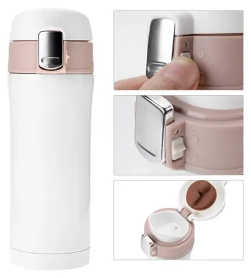 Isolierflasche 350 ml, Edelstahl, vakuumisoliert, für heiße & kalte Getränke