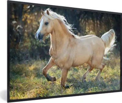 Produktbild von MuchoWow® Gerahmtes Poster Pferd - Natur - Braun 90x60 cm - Poster mit Schwarzem Bilderrahmen Wandposter Rahmen Foto Bilder - Fotorahmen - Foto-Plakat