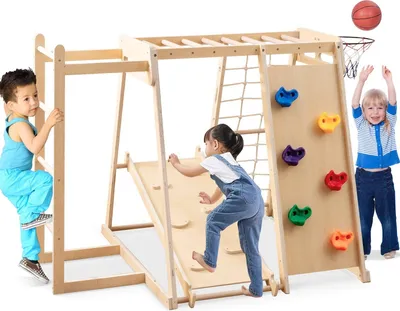 Produktbild von Indoor-Spielplatz mit Klettergerüst, Rutsche und Kletterwand