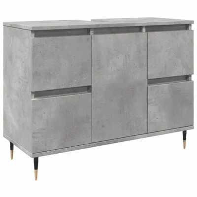 Productafbeelding van Badkamerkast 80x33x60 cm bewerkt hout betongrijs