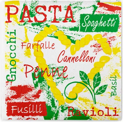 Produktbild von Sovie HOME Serviette Pasta aus Linclass® Airlaid 40 x 40 cm, 12 Stück - Mediterrane Küche