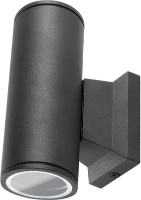 Zdjęcie produktu dla Lampa ścienna góra/dół okrągła czarna - IP65 zewnętrzna - gniazdo GU10