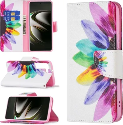Produktbild von König Design Hülle kompatibel mit Samsung Galaxy S22 5G Kunstleder Handyhülle - Handy Case Sonnenblume