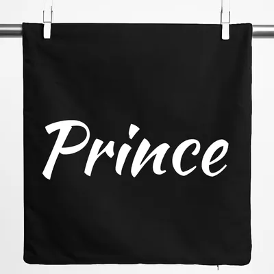 Produktbild von Huuraa Kissenbezug Prince Schriftzug 40x40cm Black Baumwolle Dekokissenbezug Geschenkidee