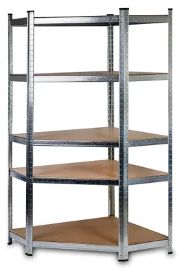 Produktbild von Lagerregal Abstellraum Eckregal Steckregal Kellerregal Werkstattregal Schwerlastregal 2in1 180x90x40cm mit 5 Böden maximale Belastung 500 KG