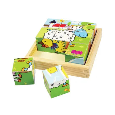 Obrázok produktu pre Bigjigs Toys Obrázkové kocky Kocky Zvieratá 9 kociek