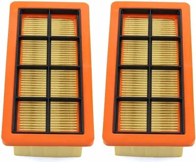 Produktbild von Set mit 2 flachen Faltenfiltern für Kärcher Eschensauger 6.415-953.0 AD2 AD3 AD4 Premium AD 3.000, AD 3.200 Staubreinigungsfilter Staubsaugerfilter