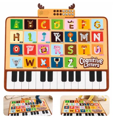 Produktbild von Baby Klaviermatte 100x70cm faltbar – 26 Buchstaben, Tierstimmen | Musik & Lernspielzeug 1-3 Jahre