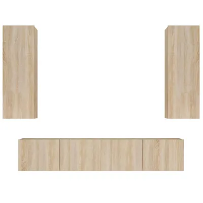 Produktbild von 4-tlg. TV-Schrank-Set Sonoma-Eiche Holzwerkstoff