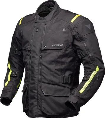 Immagine prodotto di Giacca impermeabile da moto Modeka Varus, nero/neon, XL