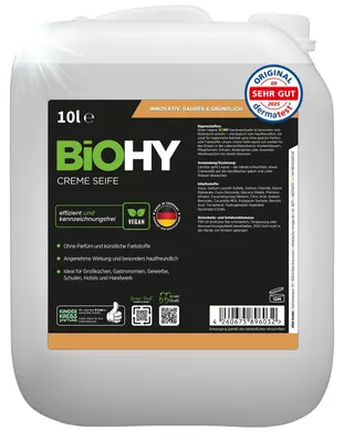 Productafbeelding van BiOHY Crème Zeep, 100% veganistisch, inhoud: 10 liter