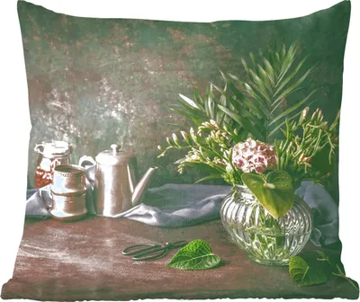 Produktbild von MuchoWow® Zierkissen Sofakissen Wohnzimmer Dekokissen 45x45 cm Stilleben - Blumenstrauß - Blumen - Schlafpolster - Polster für das Sofa