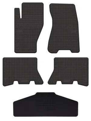 Productafbeelding van Rubberen automatten + tunnelmat voor Jeep Grand Cherokee II 1998-2005 (SUV) – 5-delig, zwart, op maat – Wielganizator SolidTread